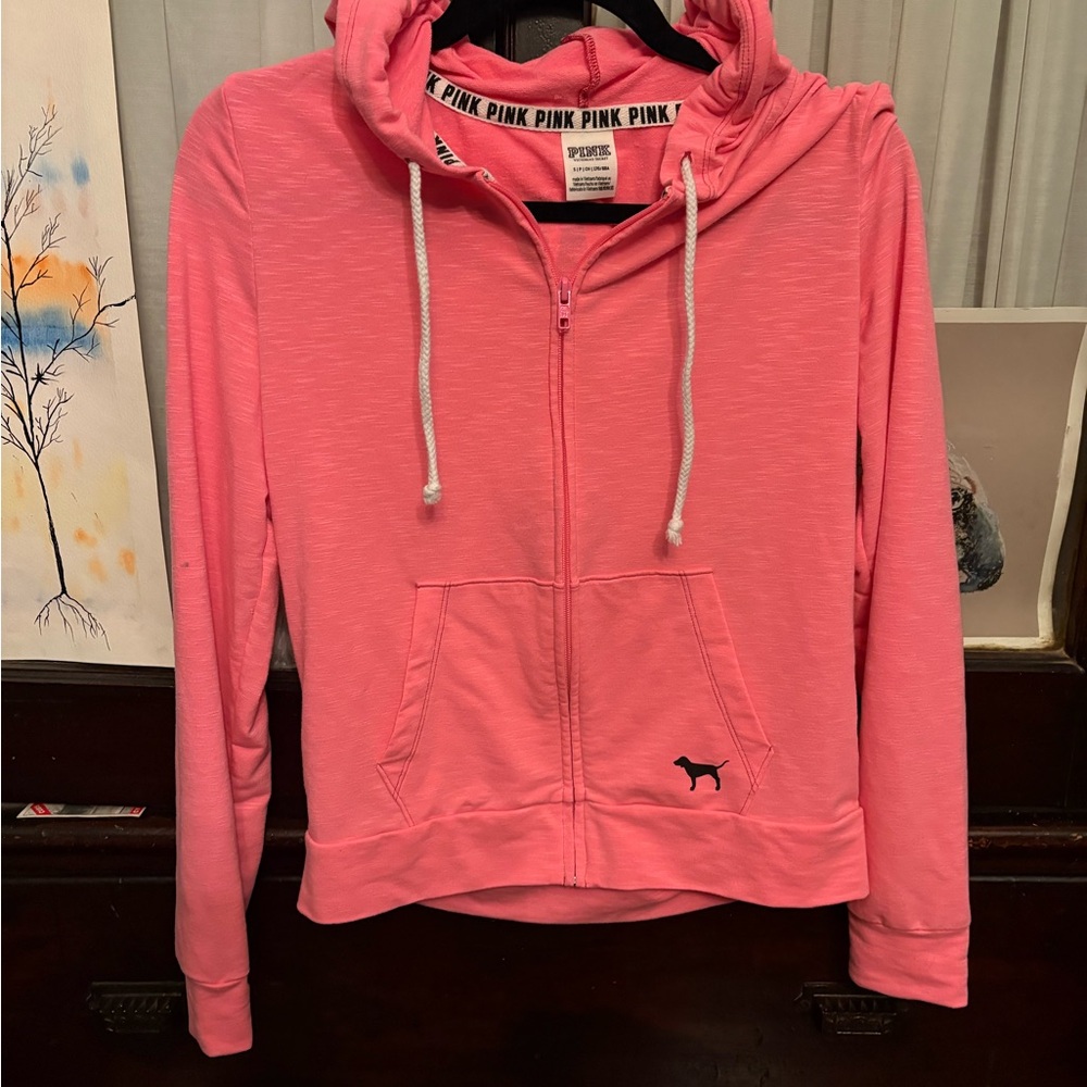 PINK Lightweight Zip Hoodie - Pink